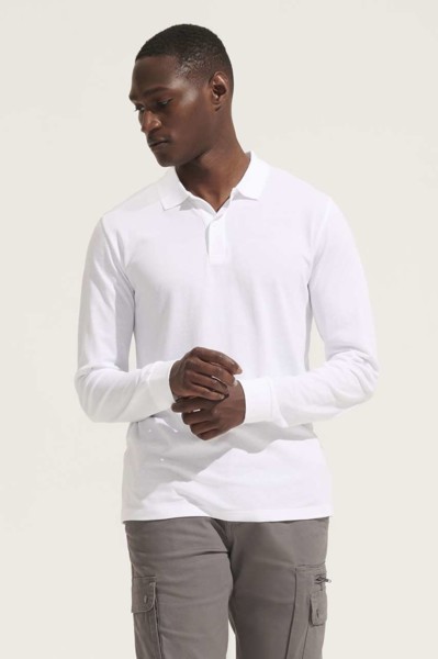 Sol's Planet Lsl - Unisex Long Sleeve Polo Shirt - White / 3XL