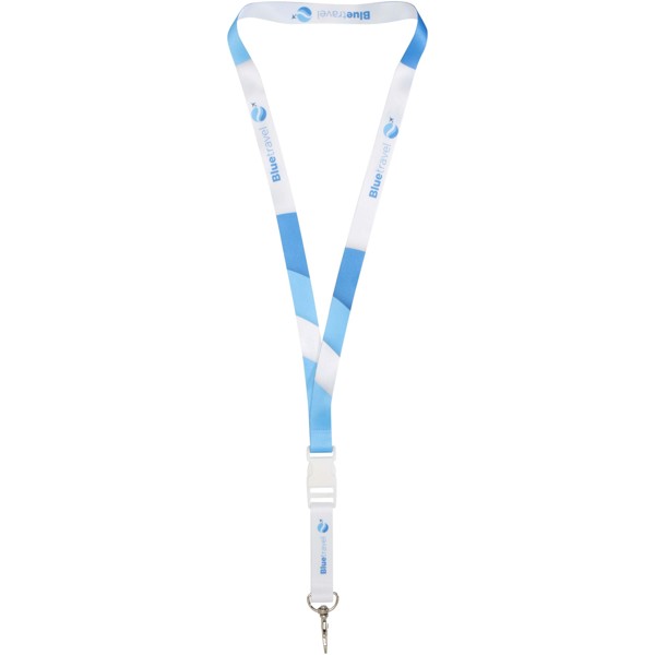 Bucks plnobarevný lanyard - oboustranný - Bílá / Bílá / 15mm