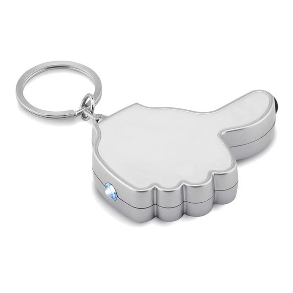 Thumbs up led light w/key ring Gioia - White