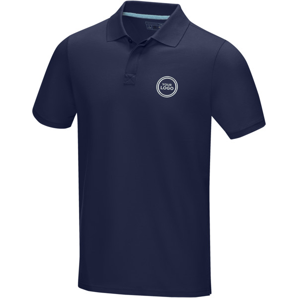 Polo para homem em material de orgânico "Graphite" - Azul marinho / M