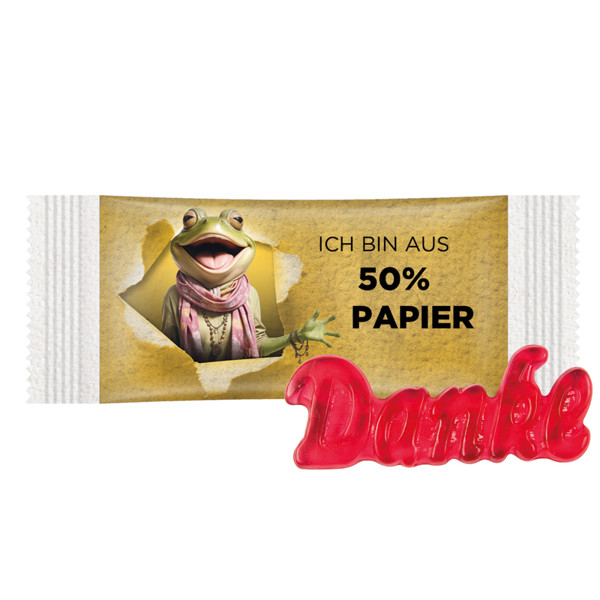 Trolli jelly gum single "danke", foil transparent | Foil: transparent