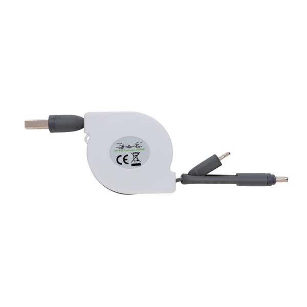 3-in-1 retractable cable - White