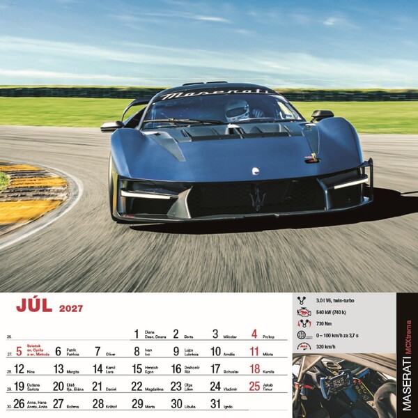Nástenný Kalendár Sports Cars 2027