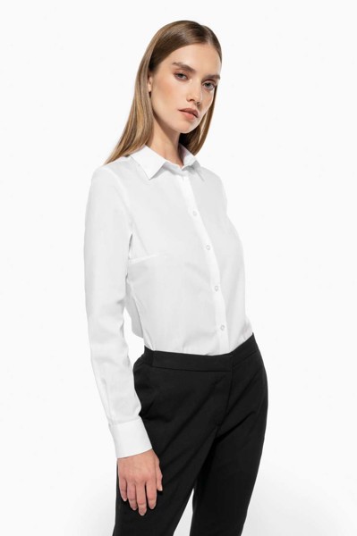 Ladies' Poplin Easy Care Polycotton Shirt - White / 2XL