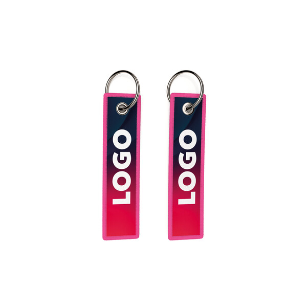 Full colour printed key tag - Violet Red