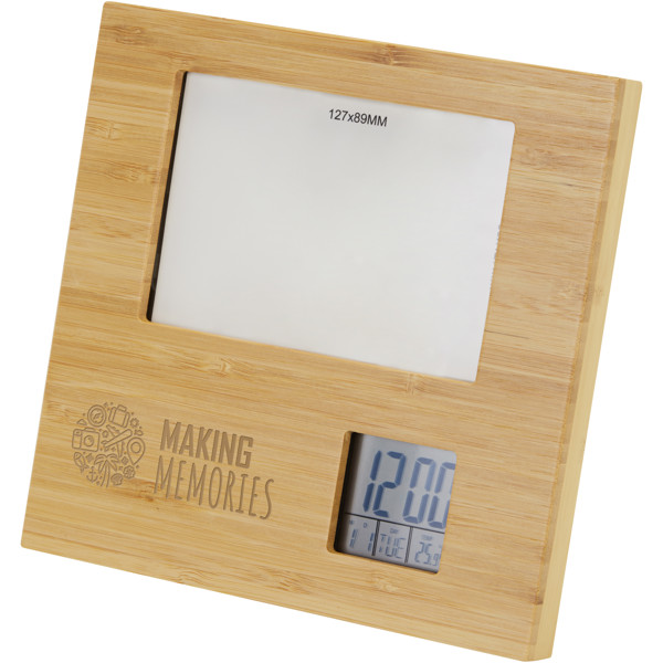 Sasa bamboo photo frame with thermometer
