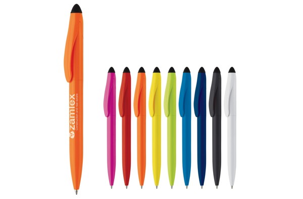 Ball pen Touchy stylus hardcolour - White / Black