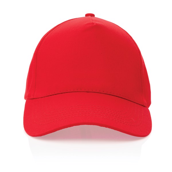 Impact 5 panel 190gr ανακυκλωμένο βαμβακερό καπέλο με AWARE™ ιχνηλάτη - Red