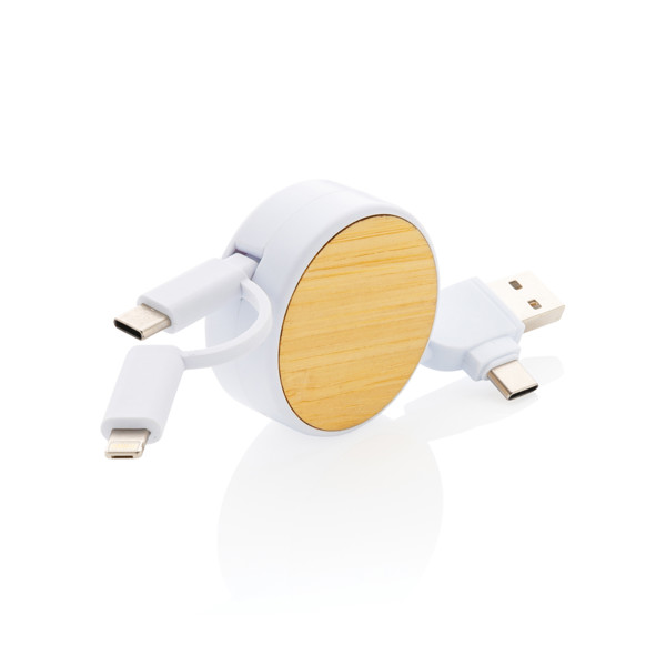 Ontario 6-v-1 kabel, 100 cm, recikliran TPE, bambus