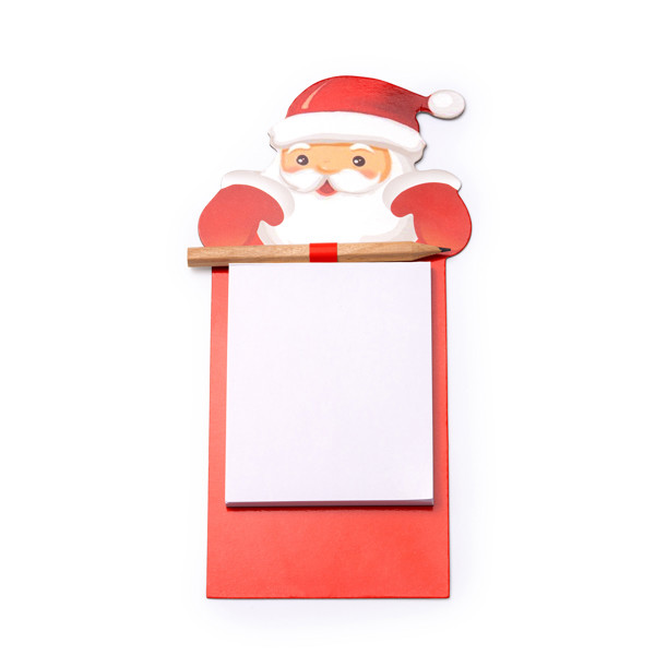 Personalised Christmas magnet with notepad and pencil Santa Claus design