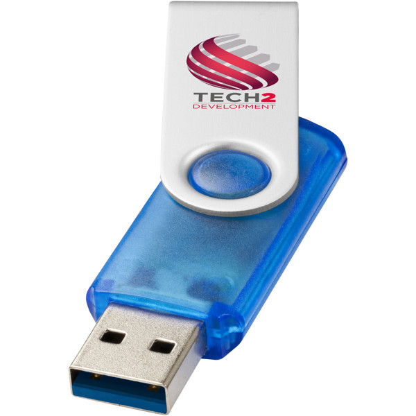 Clé USB 3.0 Rotate translucide - Bleu / 32GB