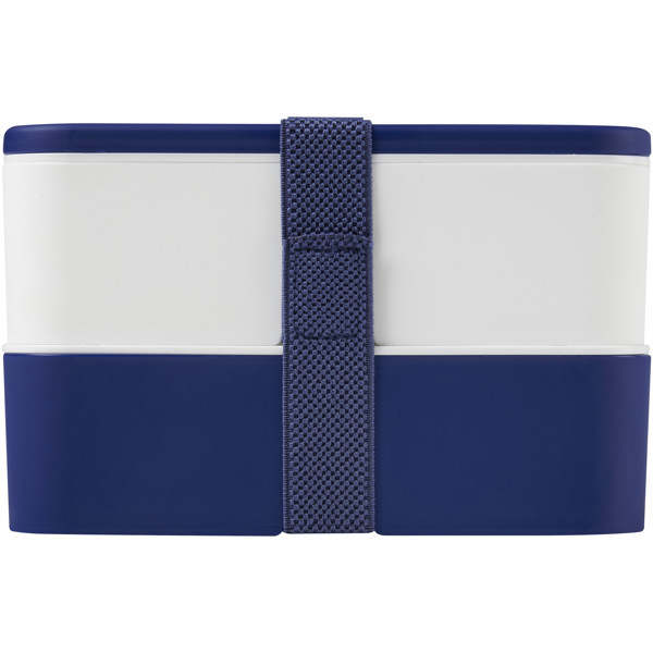 Lunch box MIYO 700+700 ml à deux blocs - Bleu / Blanc / Bleu