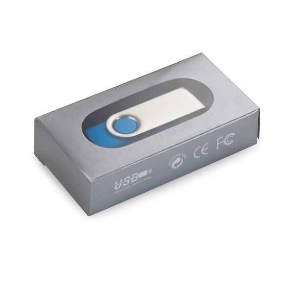 CLAUDIUS 8GB. Clé USB 8GB avec attache en métal - Blanc