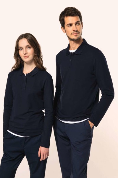 Muška polo majica dugih rukava Supima® - Bijela / M