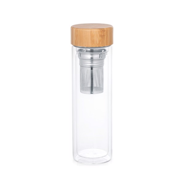 MAKAROVA. Bouteille avec infuseur 490mL en verre borosilicate