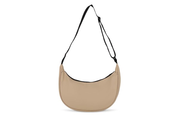 Sac à bandoulière demi-lune en R-PET 600D enduit de PU - Ecru