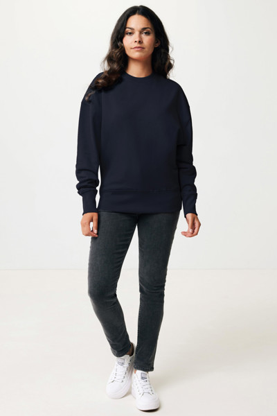 Sweater à col rond en coton recyclé Iqoniq Kruger - Bleu Marine / XS