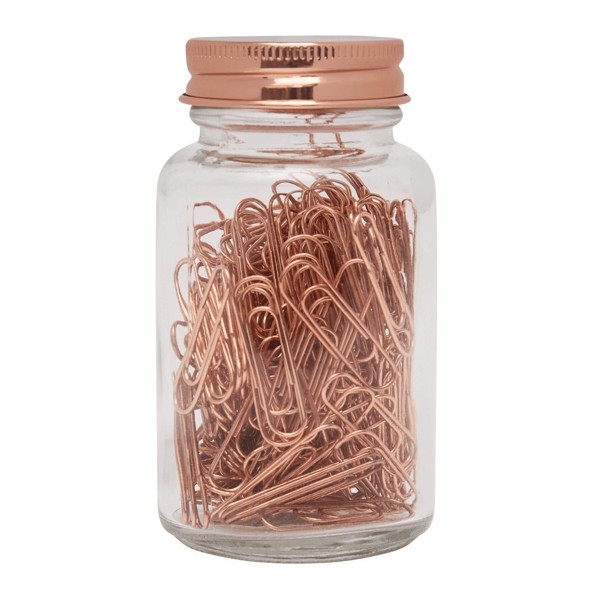 Copper Clip Paper Clips In A Jar