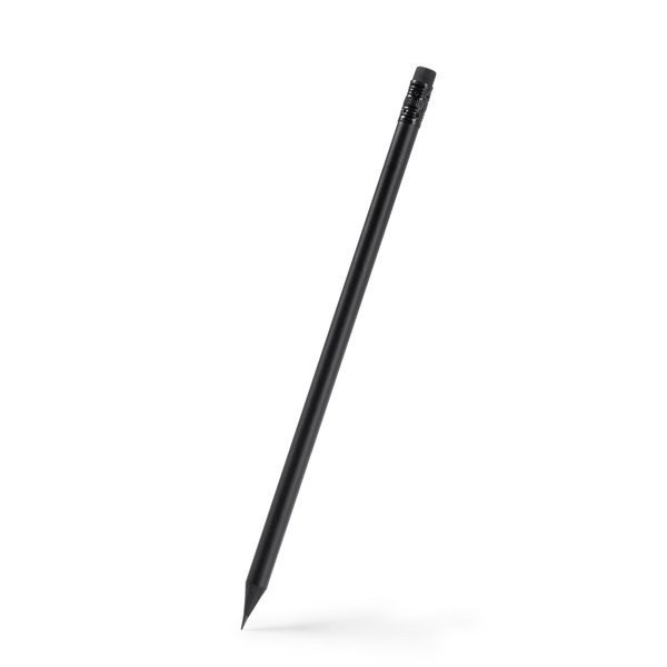 Personalised wooden pencil matt black with eraser