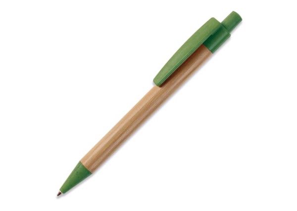 Stylo bille en bambou et paille de blé - Vert