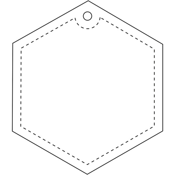 Gancio in TPU catarifrangente esagonale con catenella RFX™ - Bianco