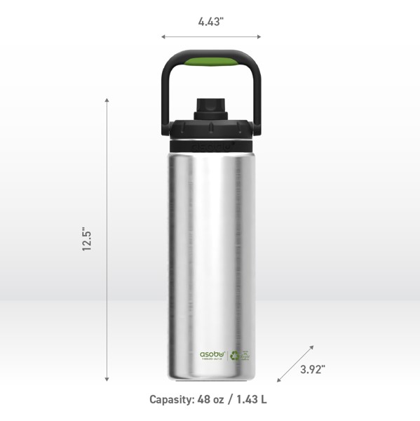 Asobu® Canyon Jug: 48 oz Insulated Water Bottle for Hiking and Camping - Recycled