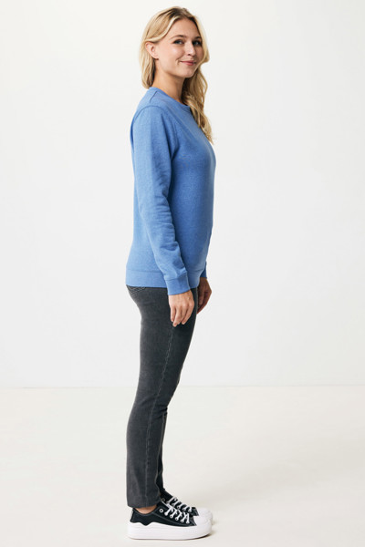 Pull à col rond en coton recyclé non teinté IQONIQ Denali - Heather Blue / XXL