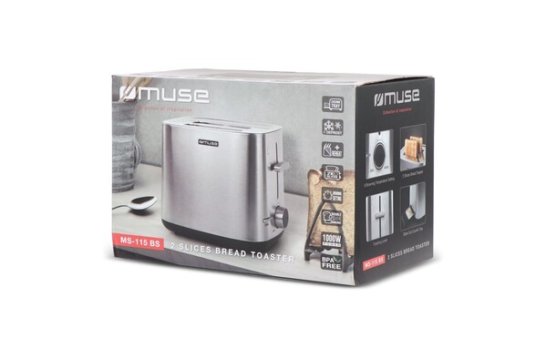 MS-115|Muse Toaster Stainless Steel - Silver