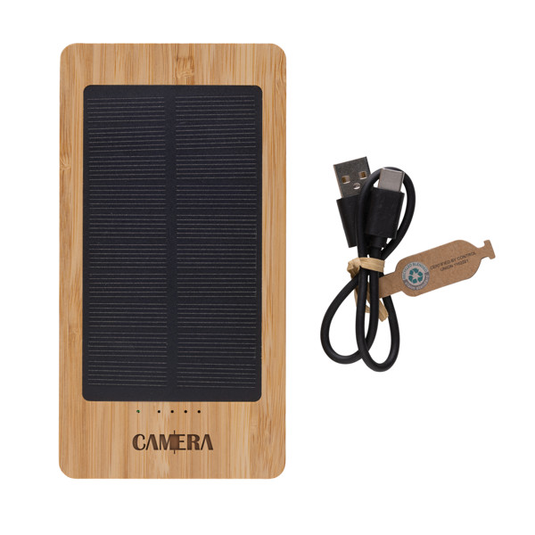 XD Collection solar powerbank 10000 mAh, bambus