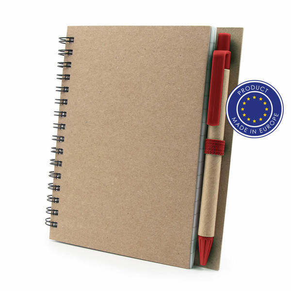 Notebook A6 with ball pen | Sidney - red