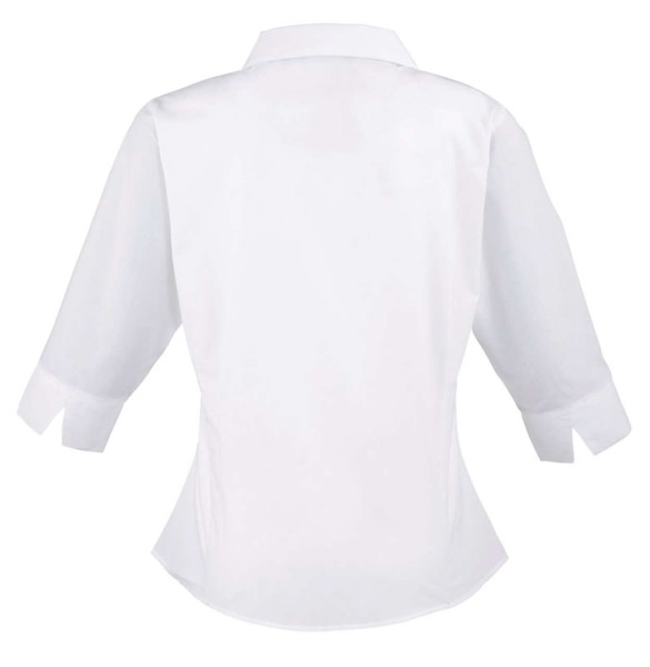 Women's Poplin 3/4 Sleeve Blouse - White / 5XL