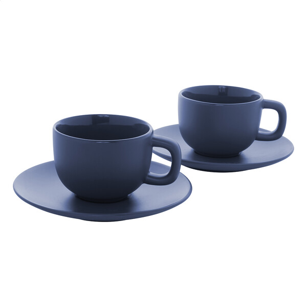 Zestaw filiżanek do cappuccino Caturra Plus - Ciemnoniebieski