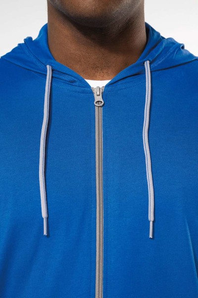 Lightweight Cotton Hooded Sweatshirt - Light Royal Blue / XS