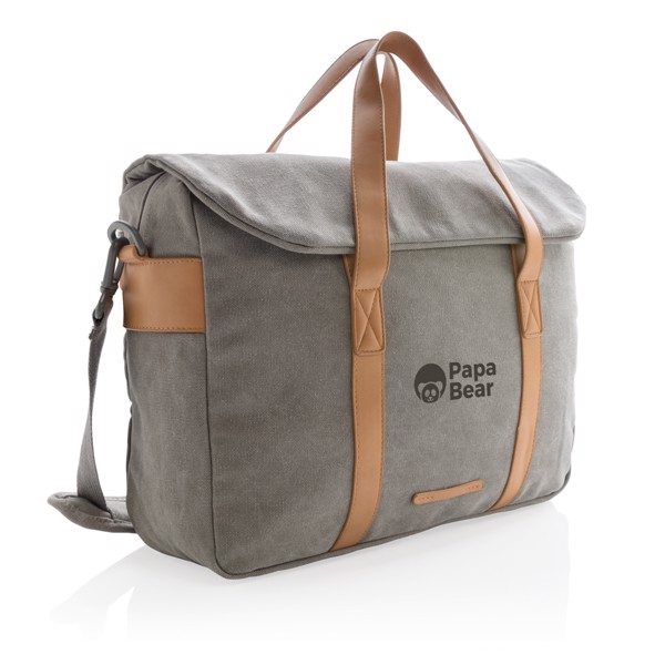 Canvas laptop bag PVC free - Storm Grey