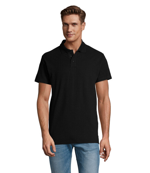 SPRING II  Polo homen  210g - Preto4XL