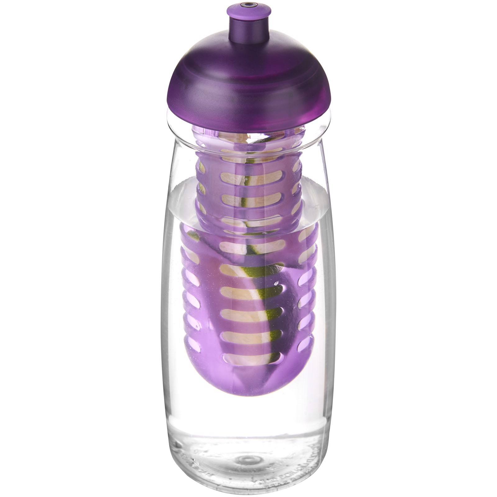 Sportovní láhev s infuzérem a kupolovitýmvíčkem H2O Pulse® 600 ml - Průhledná / Purpurová