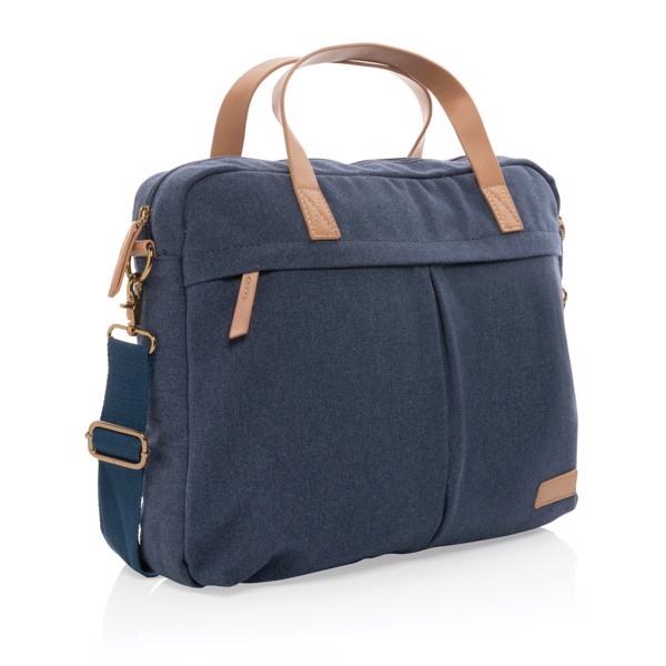 Impact AWARE™ 16 oz. recycled canvas laptop bag - Blue