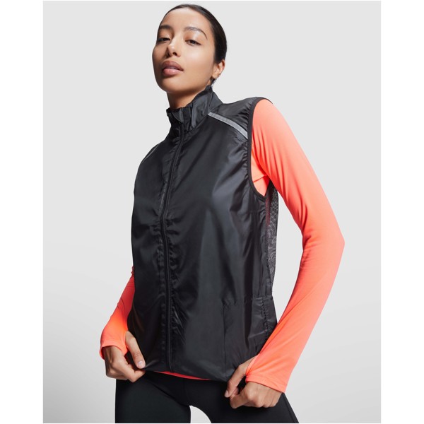 Jannu unisex lightweight running bodywarmer - Solid Black / S