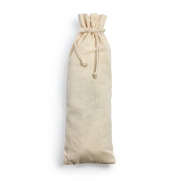 Personalised cotton bag with drawstring for bottles and thermos flasks