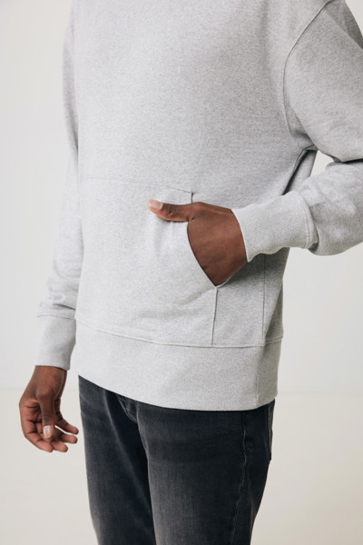 Mikina s kapucí Iqoniq Yoho relaxed fit z recykl. bavlny - Heather Grey / XXXL