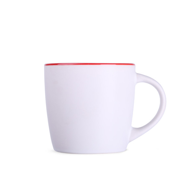 Handy Pure ceramic mug, 85 mm height - White / Red