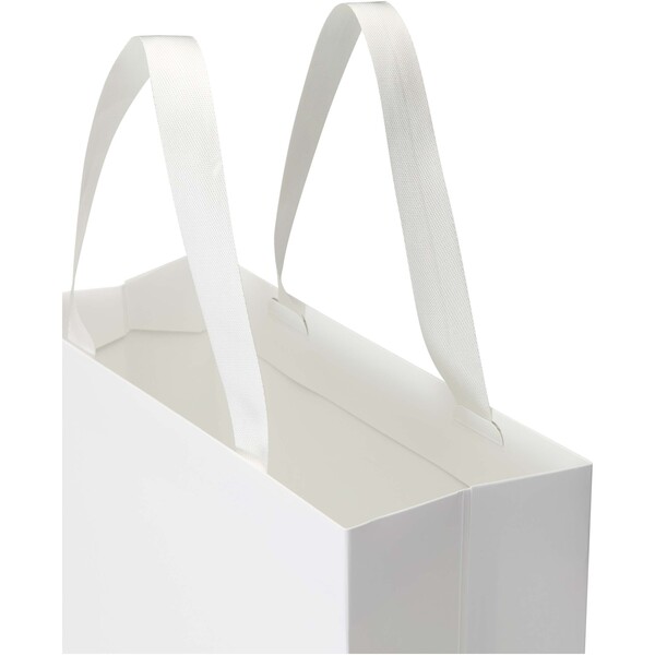 Smartfold 230 g/m2 paper bag with ribbon handles and matt lamination -  31 x 12 x 39 cm - White