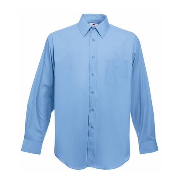 Camisa Poplin Manga Comprida 120G - 55% Algodão/ 45% Poliéster - Azul Claro / 2XL