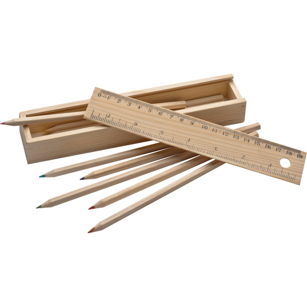 Wooden Pencil box ADELE - Brown