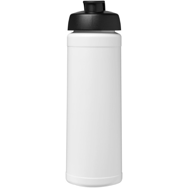 Garrafa desportiva com tampa Flip de 750 ml Baseline® Plus - Branco / Preto Liso