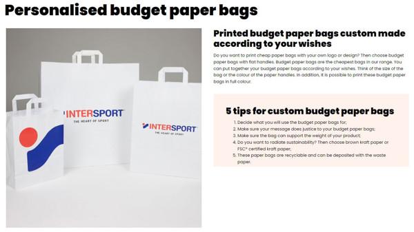 Paper & Zerotree bags - custom made