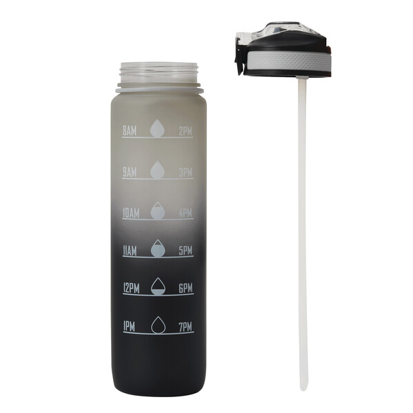 Sports Water Bottle Hydro Level - Black / Grey