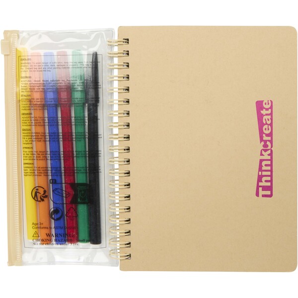 Squiggle B6 hard cover notebook and markers set