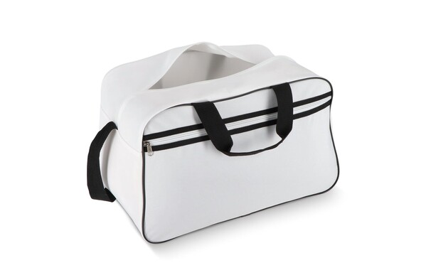 Sac de sport et de voyage en R-PET 600D, 48 x 25 x 28 cm, 30 litres - Blanc / Noir