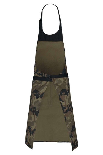 Cotton Apron With Pocket - Olive Camouflage